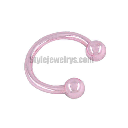 Body jewelry Nose Rings Pink semicircle style nose ring stainless steel jewelry SYB330016 - Click Image to Close